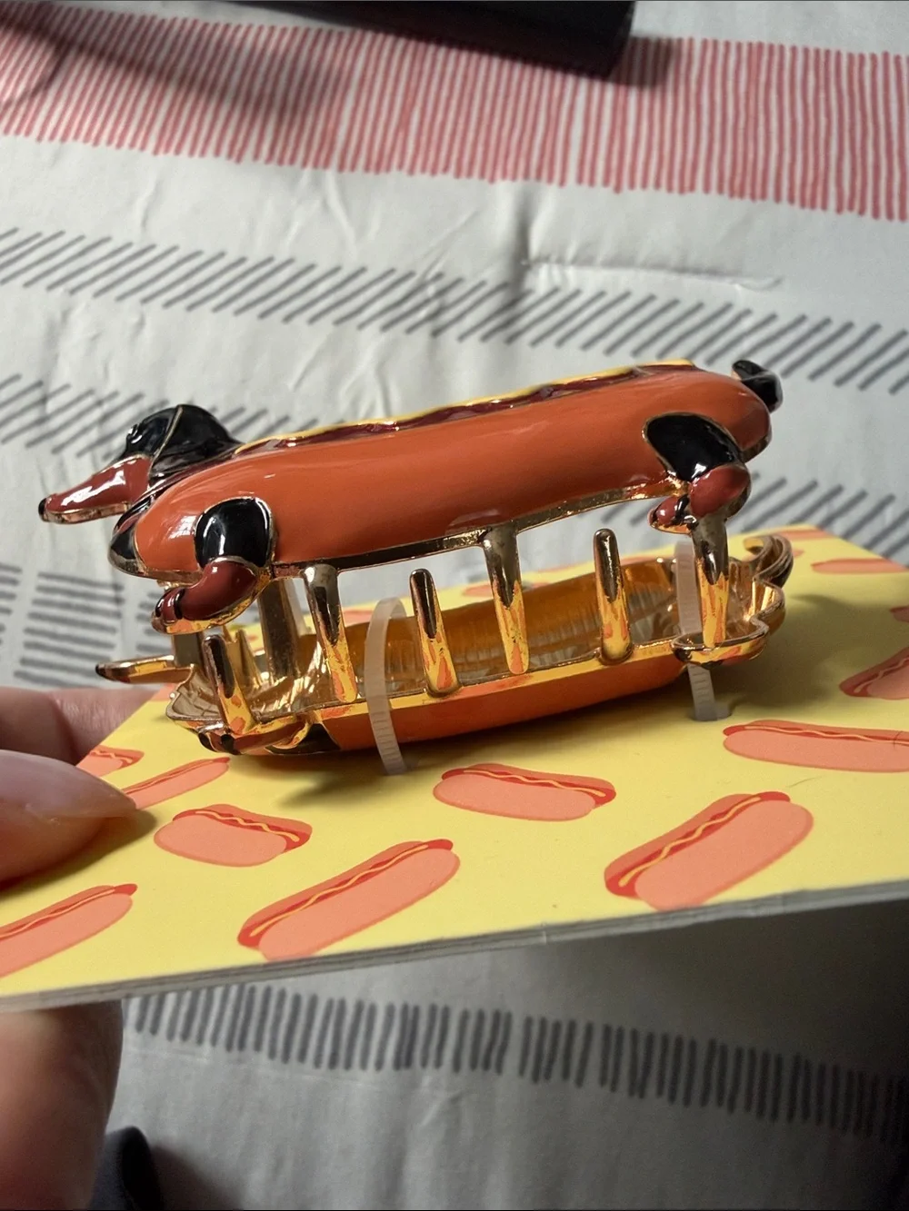 Viral Persimmon Dachshund hot dog Claw Clip